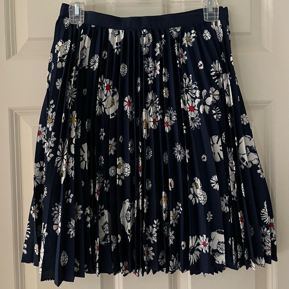 Jason Wu for Target Navy Pleated Floral Print Midi-Skirt size 2